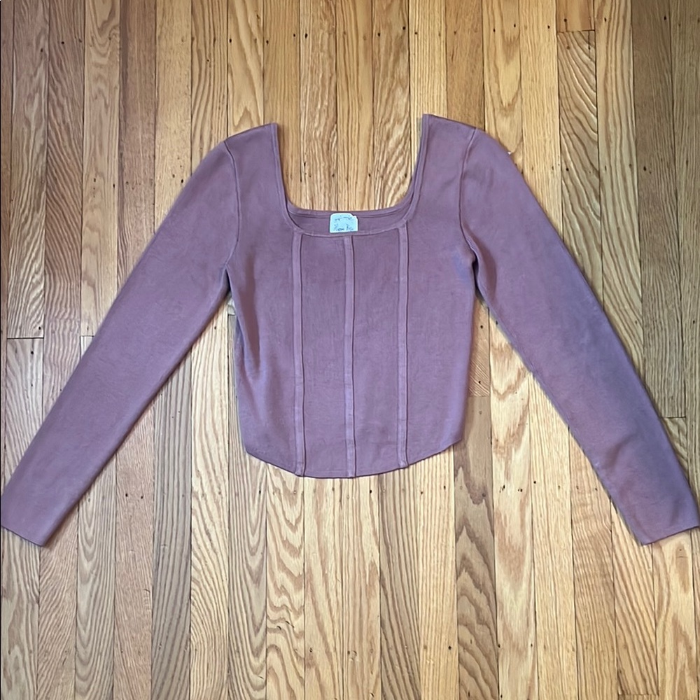 Elegant Mauve Long Sleeve Top